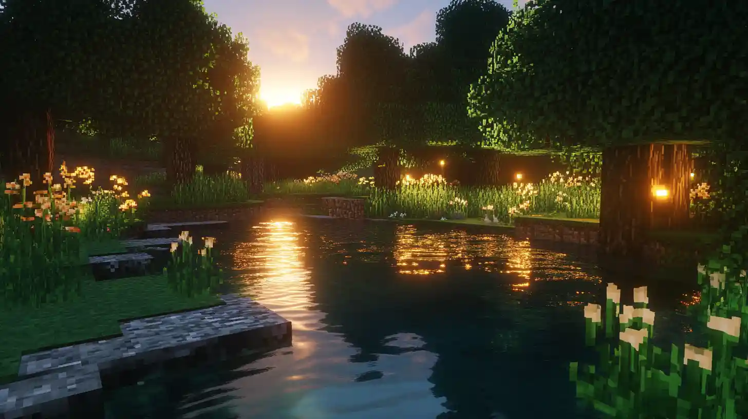 Minecraft sunset 2